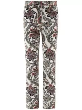ETRO джинсы прямого кроя с принтом пейсли, белый