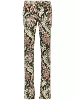 ETRO джинсы с принтом пейсли, зеленый