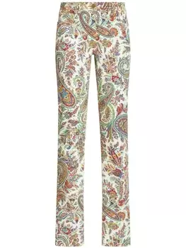 ETRO джинсы скинни с принтом пейсли, нейтральный цвет