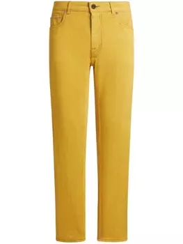 ETRO джинсы средней посадки с вышивкой Pegaso, желтый