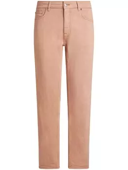 ETRO джинсы средней посадки с вышивкой Pegaso, розовый