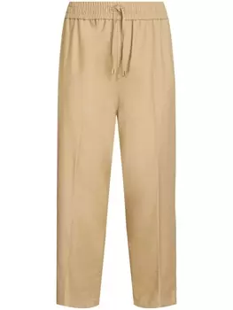 ETRO elasticated-waist straight-leg trousers, коричневый