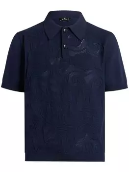 ETRO фактурная рубашка поло, синий