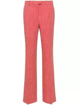 ETRO фактурные брюки прямого кроя, красный