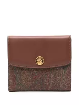 ETRO фактурный кошелек с узором пейсли, коричневый