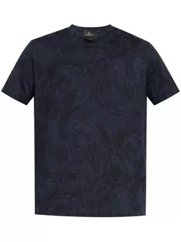 ETRO футболка из хлопка с принтом пейсли, синий