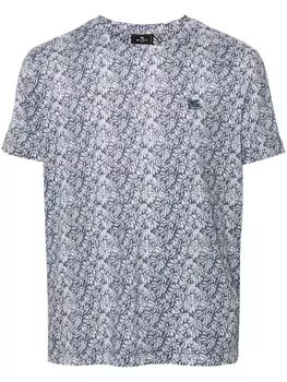 ETRO футболка с логотипом Pegaso, синий