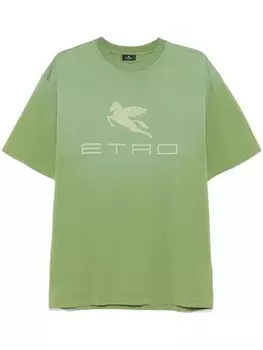 ETRO футболка с принтом Pegaso, зеленый