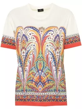 ETRO футболка с принтом пейсли, нейтральный цвет