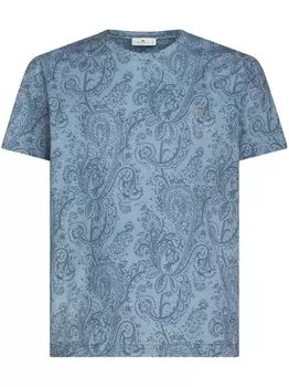 ETRO футболка с принтом пейсли, синий