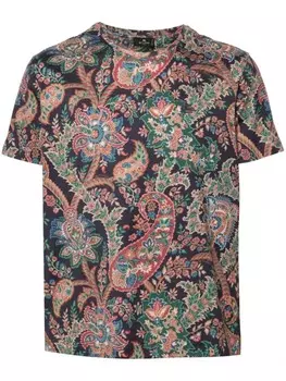 ETRO футболка с принтом пейсли, синий