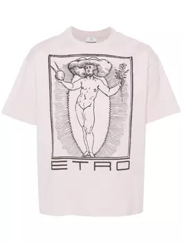 ETRO футболка с принтом, розовый