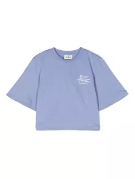 Etro футболка с вышитым логотипом, фиолетовый