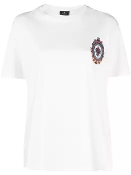 ETRO футболка с вышивкой, белый