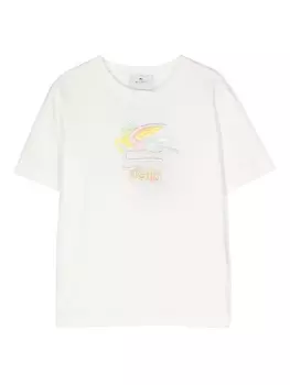 Etro футболка с вышивкой, белый