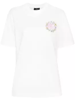 ETRO футболка с вышивкой Pegaso, белый