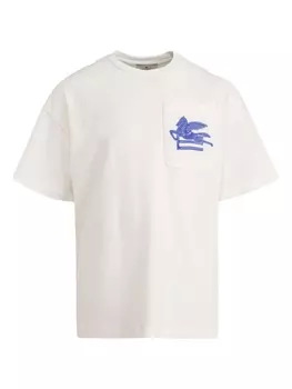 Etro футболка с вышивкой Pegaso, белый
