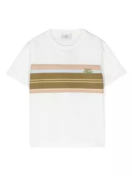 Etro футболка с вышивкой Pegaso, белый