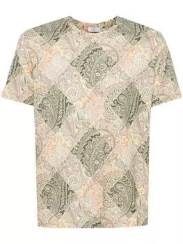 ETRO футболка с вышивкой Pegaso, желтый