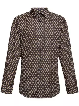 ETRO хлопковая рубашка с узором пейсли, синий