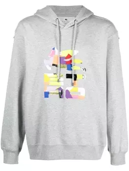 ETRO худи в технике пэчворк с логотипом, серый