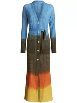 ETRO кардиган-пальто с вышитым логотипом, синий