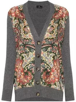 ETRO кардиган с принтом пейсли, серый
