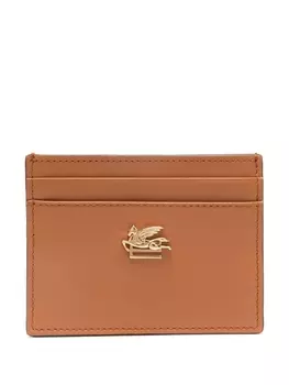 ETRO картхолдер с декором Pegaso, коричневый