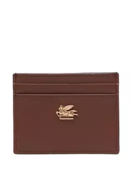ETRO картхолдер с декором Pegaso, коричневый