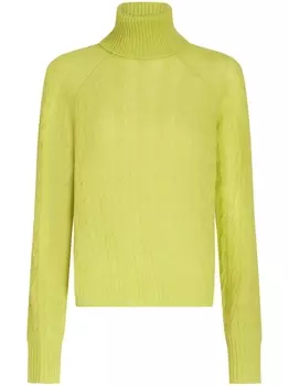 ETRO кашемировый джемпер фактурной вязки, зеленый