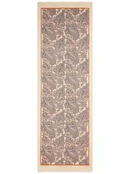 ETRO кашемировый шарф с узором пейсли, нейтральный цвет