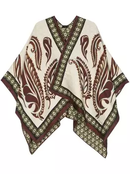 ETRO кейп с принтом пейсли, нейтральный цвет