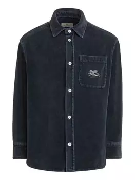 ETRO KIDS бархатная рубашка, синий