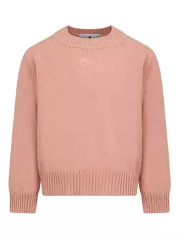 ETRO KIDS джемпер с вышитым логотипом, розовый
