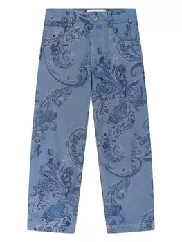 ETRO KIDS джинсы с принтом пейсли, синий