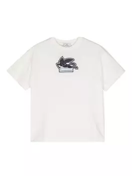 ETRO KIDS футболка из хлопка с мотивом Пегаса, белый