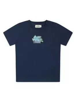 ETRO KIDS футболка с логотипом Pegaso, синий