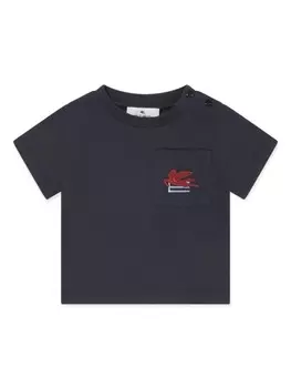 ETRO KIDS футболка с мотивом Пегаса, синий