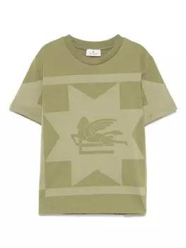 ETRO KIDS футболка с принтом Pegaso, зеленый