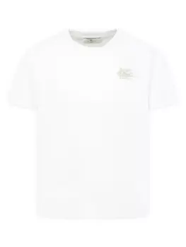 ETRO KIDS футболка с вышитым логотипом, белый