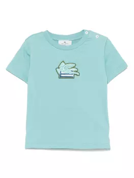 ETRO KIDS футболка с вышивкой Pegaso, синий