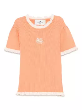 ETRO KIDS футболка в рубчик, оранжевый