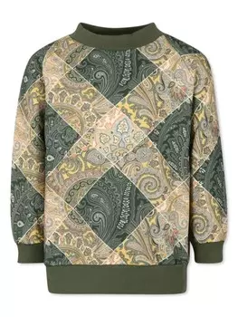 ETRO KIDS хлопковая толстовка с принтом пейсли, зеленый