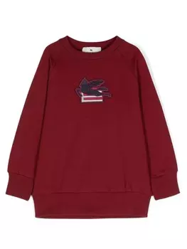 ETRO KIDS хлопковая толстовка с вышивкой Pegaso, красный