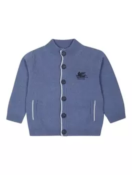 ETRO KIDS кардиган с вышивкой Pegaso, синий