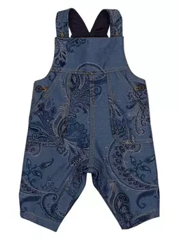 ETRO KIDS комбинезон с узорчатым жаккардом, синий
