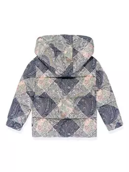 ETRO KIDS куртка-пуховик с принтом пейсли, синий