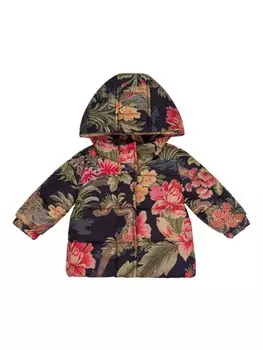 ETRO KIDS куртка с капюшоном и цветочным принтом, синий