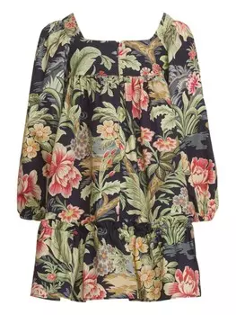 ETRO KIDS платье с цветочным принтом, синий