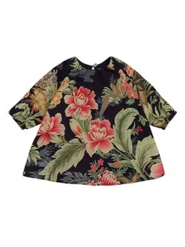 ETRO KIDS платье с цветочным принтом, синий